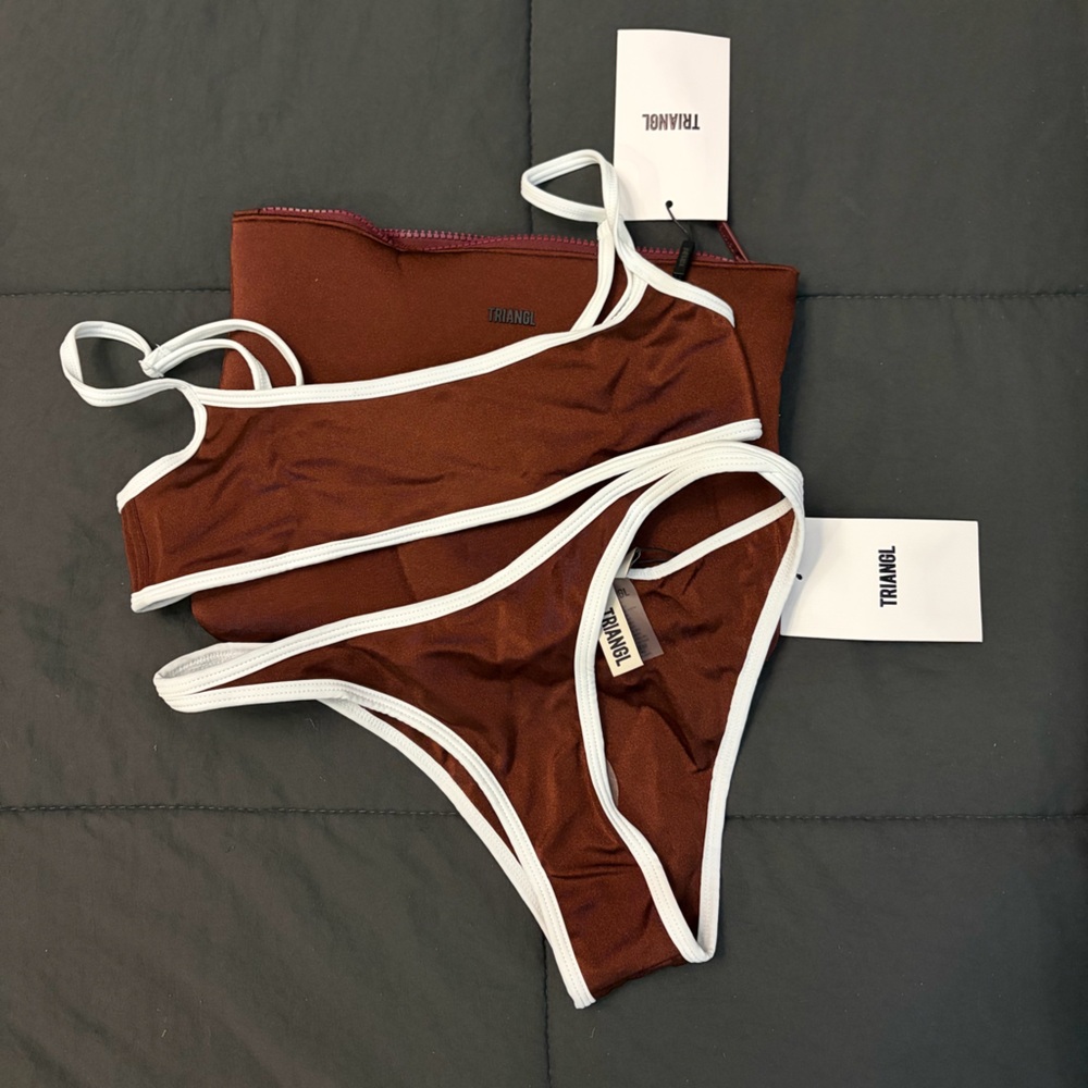 Triangl Bikini Set - Mima Bisc Brown Crop Bikini Set
